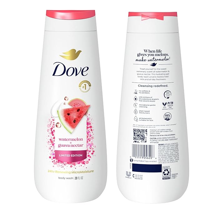 Dove Limited Edition Renewing MicroMoisture Body Wash | Summer Scents (Watermelon + Guava Nectar)