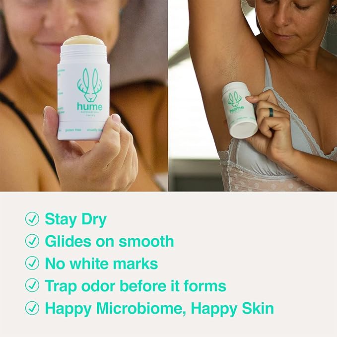 Hume Supernatural Essential Body Care Set - Deodorant Body Wash Dry Body Oil - Aluminum Free Niacinamide Hyaluronic Acid Desert Bloom &amp Santal Sun Scents