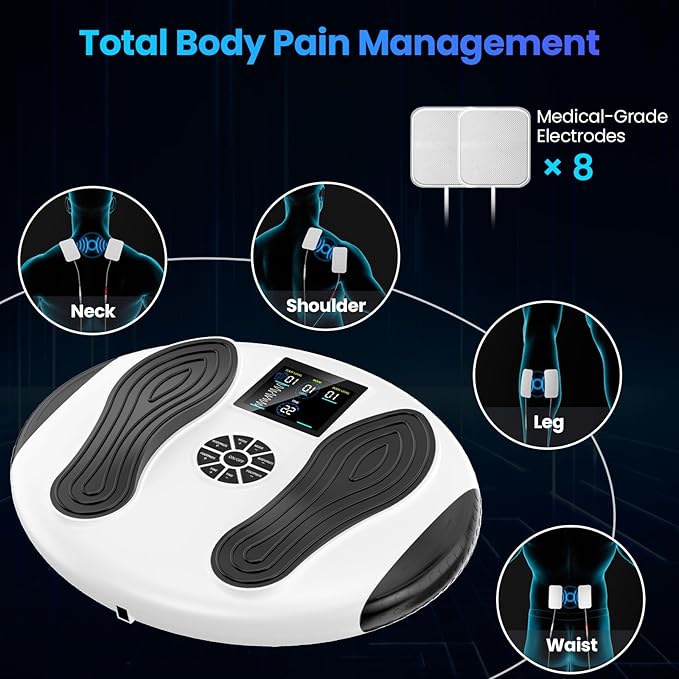 Professional Foot Massager for Neuropathy Foot Circulation Stimulator with Magnetic Storage EMS &amp TENS &amp EPT &amp NMES+ 4-in-1 Therapies Effective Foot Pain Relief