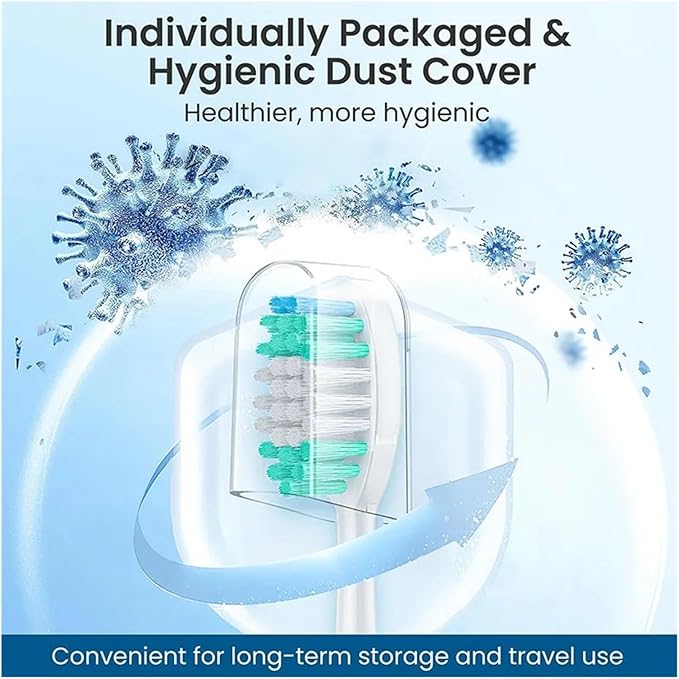Replacement Electric Toothbrush HeadsCompatible for AquaSonic Black Series/Vibe Series Pro/Duo Pro(10pcs WT)