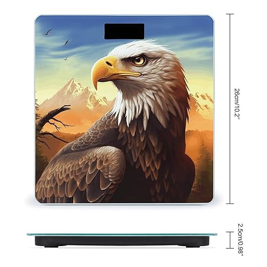 Eagle Bathroom Scale Large LCD Backlight Display Digital Scale Rounded Corners Body Scales Automatic Power On/Off Bathroom Scales for Home Bedrooms