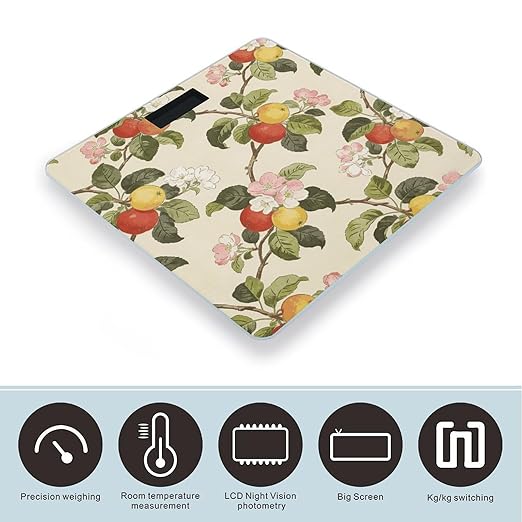 Branch Toile Smart Scale for Body Weight Digital Bathroom Scale Toughened Glass Weight Scale with Large LCD Backlight Display High Precision Scales Weighing Machine