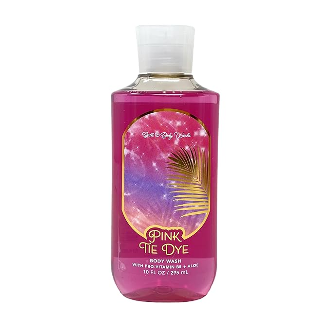 Bath &amp Body Works Pink Tie Dye 2 Pack Body Wash Bundle with a Himalayan Salts Springs Bar Soap