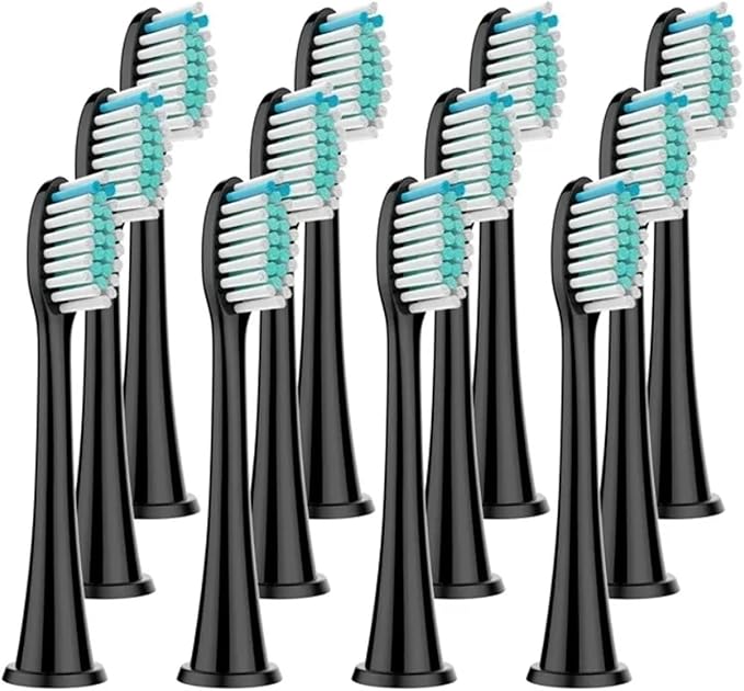 Compatible for 8/12/16PCS Replacement Toothbrush Brush Heads(12pcs Black)