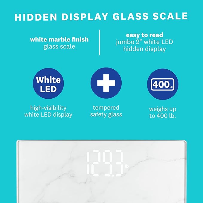 Weight Watchers Scales by Conair Scale for Body Weight Digital Bathroom Scale in White Marble Finish