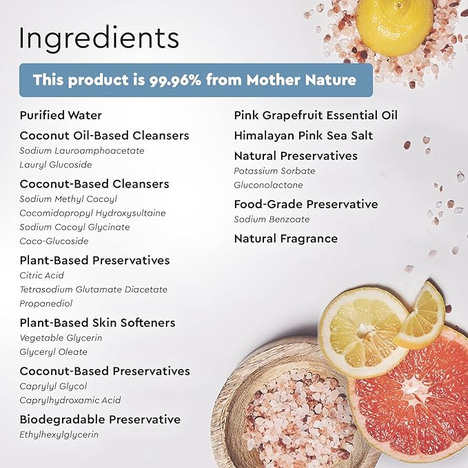 Puracy Body Wash - Natural Body Wash for Women Men Kids - Pure Plant Ingredients Moisturizing Shower Gel Body Soap for Dry Sensitive Skin Gently Scented (Citrus Sea Salt 12 oz/355 ml 2 pack