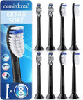 Toothbrush Heads Extra Soft Compatible with Philips Sonicare Toothbrush Heads - Extra Sensitive Replacement Heads for Very Sensitive Teeth - Gentle Brush Heads - Black - Replaces HX6058eb - 8 Pack
