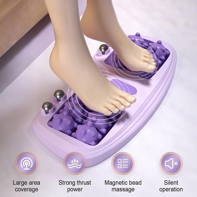 Foot Massager Roller for Plantar Fasciitis Relief Dual Foot Massage Roller for Plantar Fasciitis Relief Feet Massager Portable Reflexology Massager for Stress Relief &amp Improved Circulation (Purp