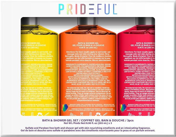 Prideful 3pc Scented Bath &amp Shower Gel Set (265ml) X 3 (Bergamot &amp Coriander Orange &amp Mango Tahitian Vanilla)
