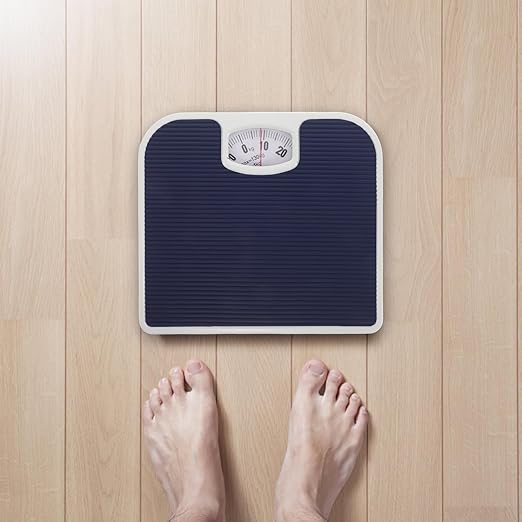 Mechanical Body Weight Scale Small Bathroom Scale for Home Use Health Monitoring Dark Blue Tool for Female and Travel