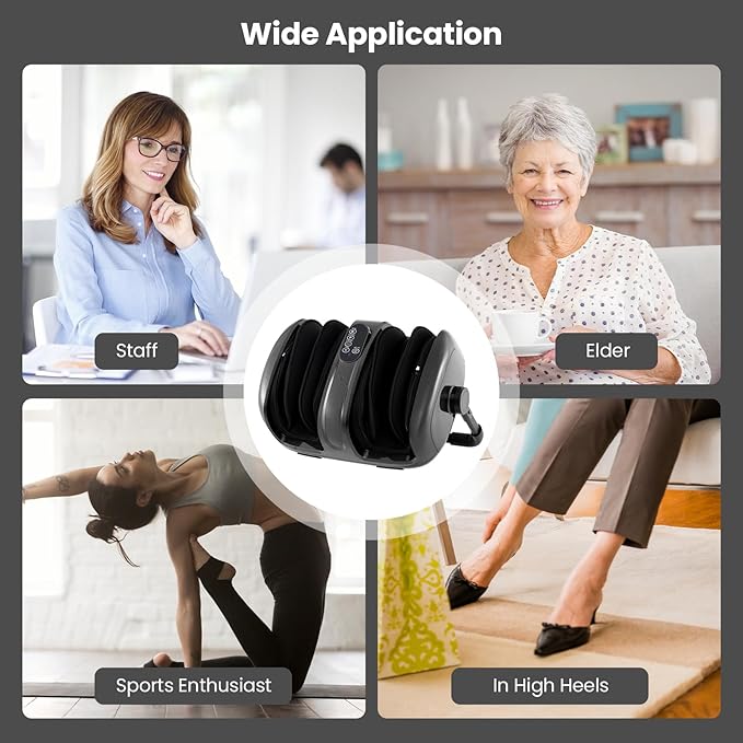 ARLIME Foot Massager with Heat Deep Kneading Shiatsu Feet Massager Machine with Compression Muscle Arm Relaxation Gifts for Elder Men Women (Grey)