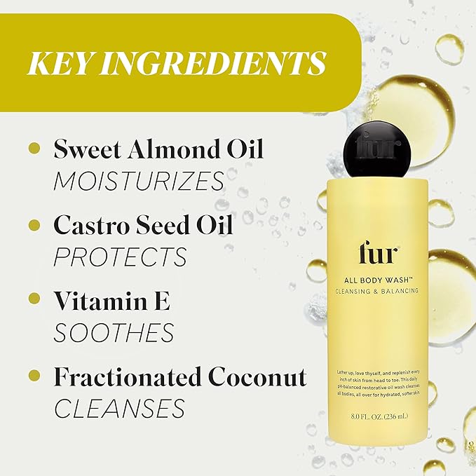 Fur All Body Wash- PH-Balancing Oil Body Wash Hydrate and Soften Your Skin - 8 FL OZ