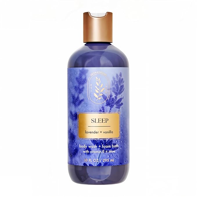 Bath and Body Sleep Lavender Vanilla Body Wash + Foam Bath | 10 Fl Oz