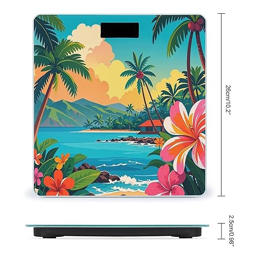 Hello Hawaii Scale for Body Weight Accurate Digital Bathroom Scale Toughened Glass High Precision Scales Smart Weight Scales with Large LCD Backlight Display Weighing Machine