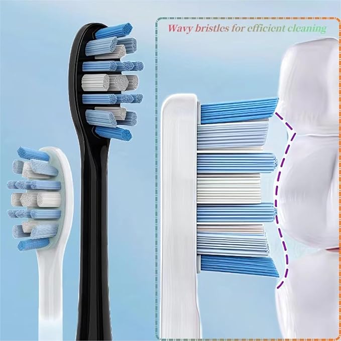 Electric Toothbrush Replacement Brush Heads - Compatible for Panasonic EW-DC01 EW-DC02 EW-DC12 EW-DC20 PDP51(8 White Toothbrush Heads)