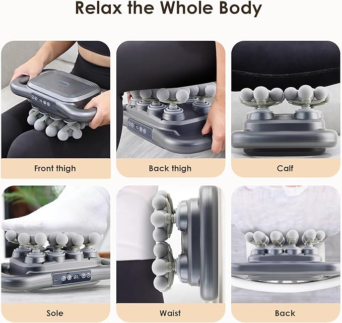 28 Head Massage Gun Set Deep Tissue Percussion Massager Electric Massage Tools with 9 Styles &amp Levels Dark Grey