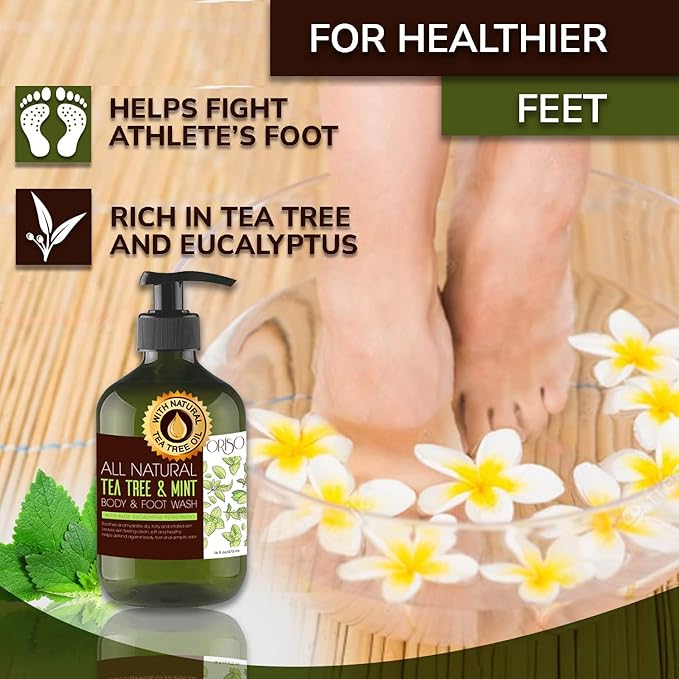 Aloe Vera Gel with Organic Aloe Vera Cold Pressed and Tea Tree Oil Body Wash with Mint
