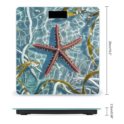 Starfish Scale for Body Weight Highly Accurate Digital Bathroom Body Scale Digital Bathroom Scales for People Anti-Slip Large LCD Display Smart Scales