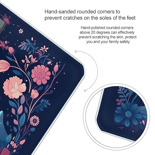 Starry Night Alpaca Scale for Body Weight Precision Bathroom Weighing Scales with Back Lit LCD Display Sturdy Tempered Glass Body Weight Scales Digital Bathroom Scale 400lb