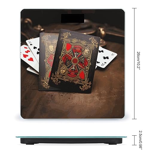 Playing Cards Bathroom Scale Ultra-Bright Liquid Crystal Screen Weight Scale Accurate Bathroom Body Scales for Body Weight Bathroom Pet Home Bedroom Gift-Giving