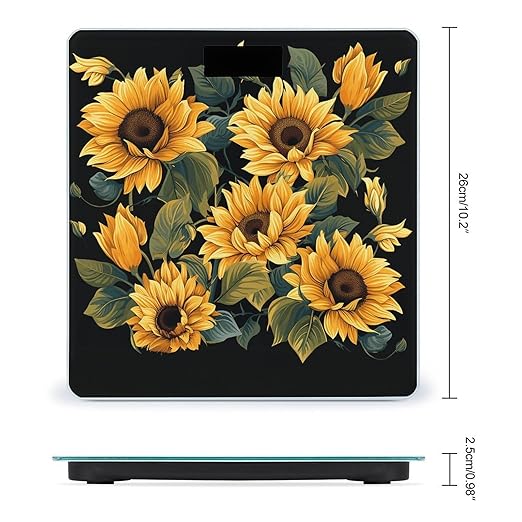 Sunflower Thank You for Brightening My Life Scale for Body Weight Digital Bathroom Scale Accurate Smart Weight Scales with Large Display Weighing Machine High Precision Scales