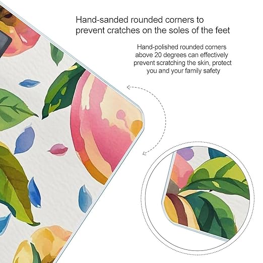 Colorful Peach Watercolor Bathroom Scale for Body Weight Bathroom Digital Electronic Weighing Scale with Back Lit LED Display Sturdy Tempered Glass Weight Watchers Scales 400lb