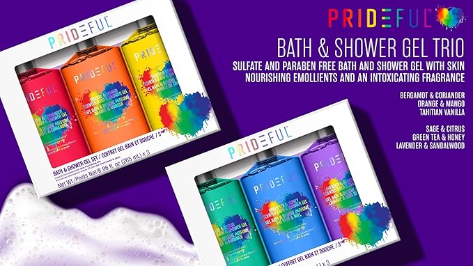 Prideful 3pc Scented Bath &amp Shower Gel Set (265ml) X 3 (Bergamot &amp Coriander Orange &amp Mango Tahitian Vanilla)