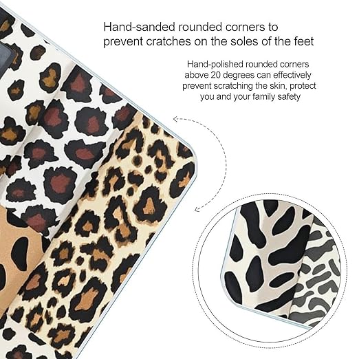 Leopard with Brownish Scale for Body Weight Smart Scales Digital Bathroom Scale High Precision Weighing Scales with Large Display Weighing Machine for People