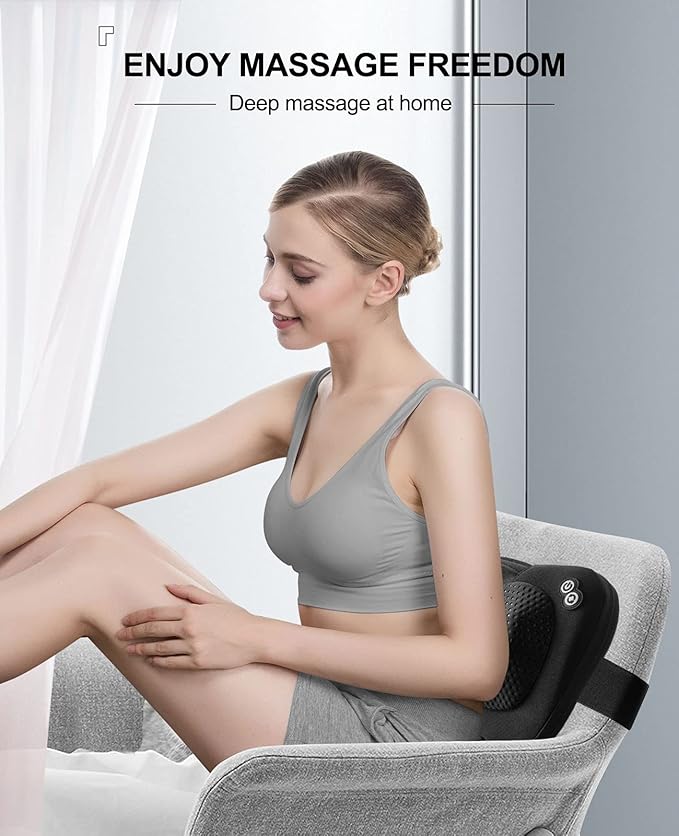 VIKTOR JURGEN Back Massager Neck Massager with Heat Massage Pillow Gifts for Mothers Day &amp Fathers Day Electric Shiatsu Shoulder Massager Deep Kneading Massager for Back Pain Neck Pain