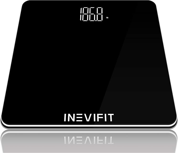 INEVIFIT Bathroom Scale &amp Digital Kitchen Scale Fitness Bundle Complete Body Composition and Nutrition Tracking Solution with Batteries Included