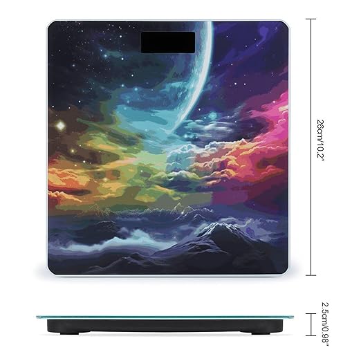 Rainbow Sky and Moon Bathroom ScaleHighly Accurate Digital Weighing Machine for People Bright LED Display Weight Scale for The Aldult Home Use