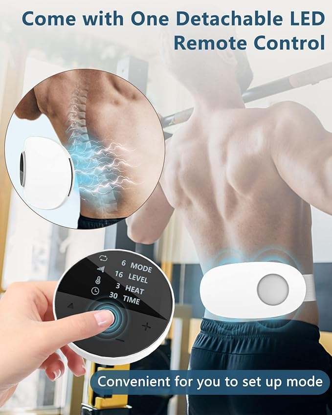 Heating Pad for Back Pain Relief-Lower Back Massager with HeatAbdominal Belly Massagers with 6 Massage&amp16 Levels3 HeatedCordless Portable Travel Waist Wrap BeltMothers Day Gifts for Him Her