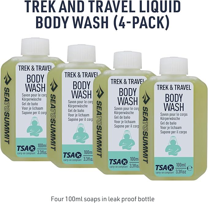 Sea to Summit Trek and Travel Liquid Body Wash Soap 4-Pack (4 x 89ml Bottles)