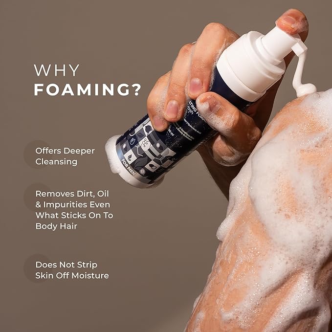Hydrating Foaming Body Wash For Men | With Green Tea Shea Butter &amp Hyaluronic Acid | Cleanses &amp Removes Impurities | Soothes &amp Revitalises Skin | 100ml