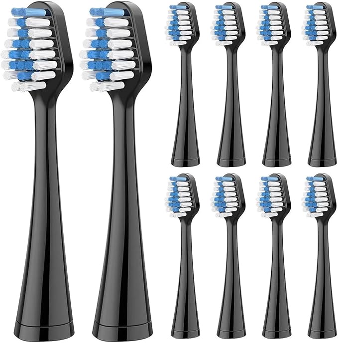 Replacement Brush HeadsCompatible for Waterpik Complete Care 5.0/9.0 Electric Toothbrush Hygiene Clean Soft Bristle Nozzles 5/10pcs(10pcs Black)