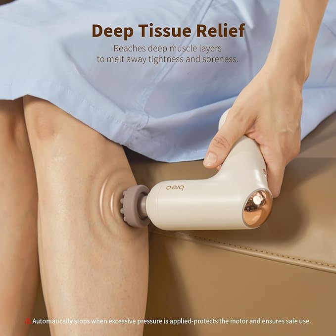 Breo Lucky 7 Massage Gun with Heat Deep Tissue Muscle Massager Stimulator Body Relaxation Low Noise for Recovery Sports