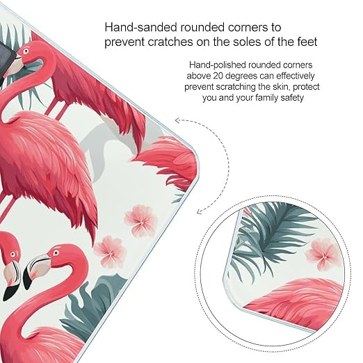 Pink Flamingo Pattern Bathroom Scale Ultra-Bright Liquid Crystal Screen Weight Scale Accurate Bathroom Body Scales for Body Weight Bathroom Pet Home Bedroom Gift-Giving