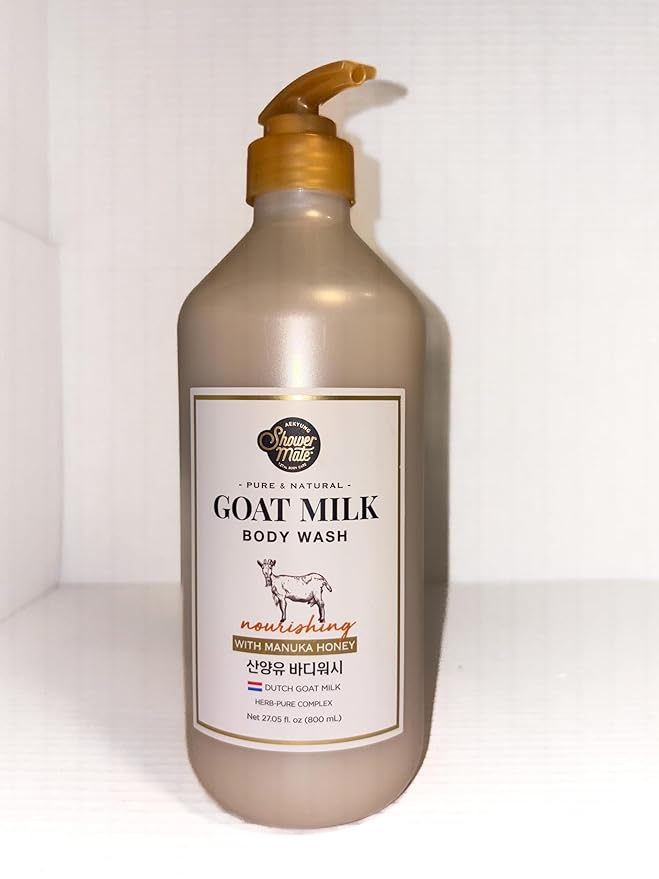 Premium Goat milk Body Wash nourishing with Manuka honey for Smooth Skin &amp body cleanser with Herb Complex 27.05 fl oz