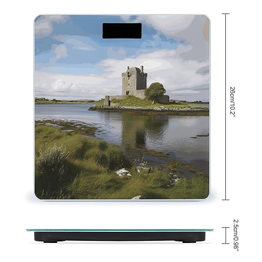 View of The Dunguaire Castle Bathroom Scale Weight Scale for Body WeightHighly Accurate Digital Weighing Machine Clear LED Display Digital Bathroom Body Scale 400lb/182kg
