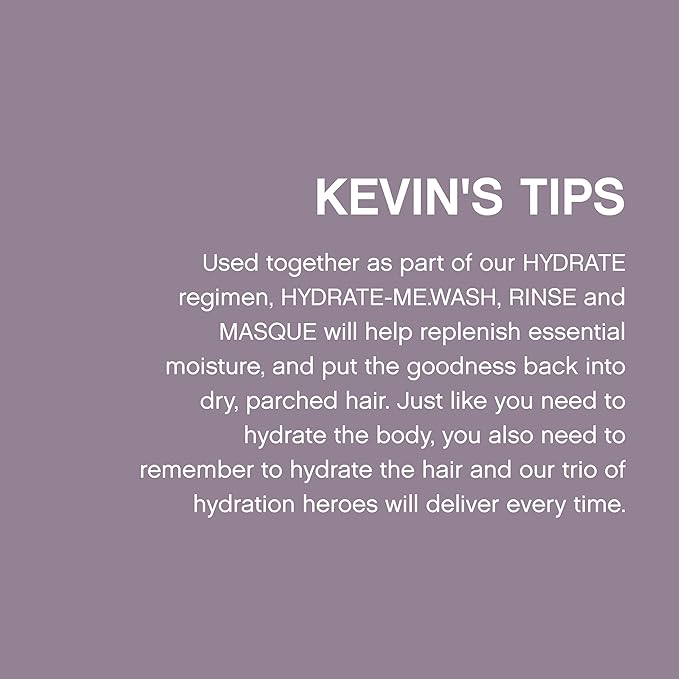 KEVIN.MURPHY HYDRATE-ME.WASH - Hydrating Shampoo for Natural &amp Coloured Hair - For Dull Parched &amp Dry Hair - Deep Nourish Shampoos - 250 ml / 8.4 fl oz