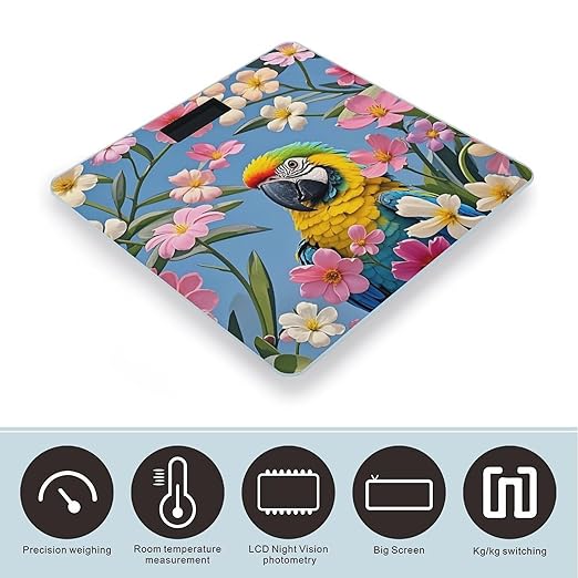 Lots of Flowers and Birds Scale for Body Weight Digital Bathroom Scale Accurate Smart Weight Scales with Large Display Weighing Machine High Precision Scales