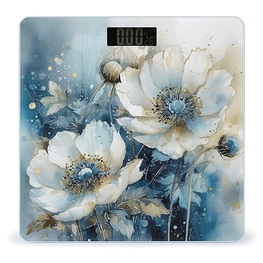 White and Light Blue Scale for Body Weight Accurate Digital Bathroom Scale Toughened Glass High Precision Scales Smart Weight Scales with Large LCD Backlight Display Weighing Machine