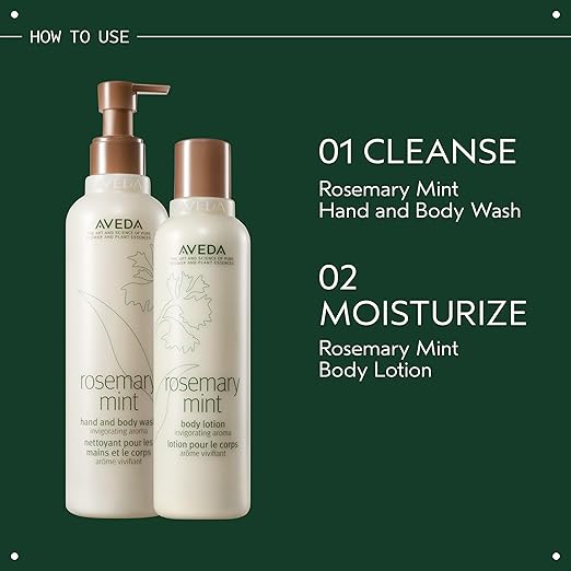 Aveda Rosemary Mint Hand &amp Body Wash | Liquid Hand Soap and Body Wash | with Invigorating Aroma of Certified Organic Peppermint &amp Rosemary