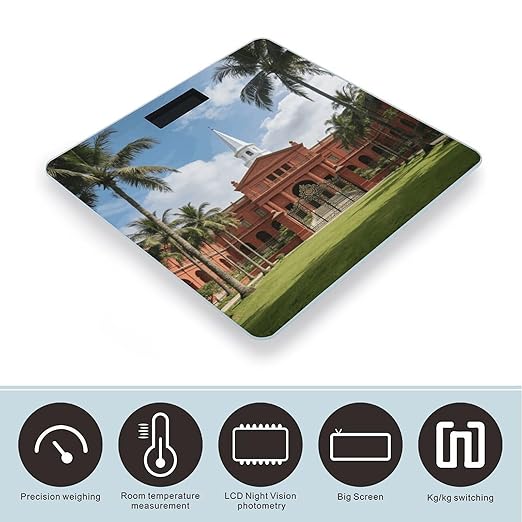 Istana Smart Scale for Body Weight Digital Bathroom Scale Toughened Glass Weight Scale with Large LCD Backlight Display High Precision Scales Weighing Machine