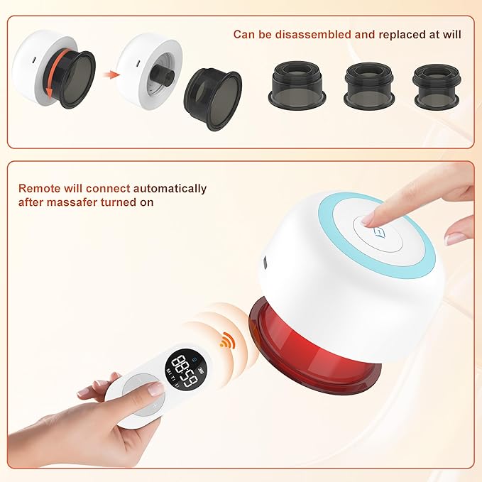 2 Pack Smart Cupping Therapy Massager 5-in-1 Cupping Therapy Set for Pain Relief Knots Aches Muscle Soreness Electric Cupping kit for Massage Therapy with Remote Control