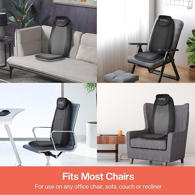 Back Massager for Pain Relief Deep Tissue - Shiatsu Back Massager with Heat for Chair Massage Chair Pad Back Support Inflatable Flap Chair Massage Seat Cushion Gifts for Men Dad