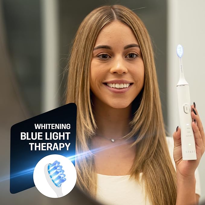 SPARX - Toothbrush Replacement Heads Brush Heads with Blue Light Therapy for Gum Care Replacement Brush Heads White 2 Pack…