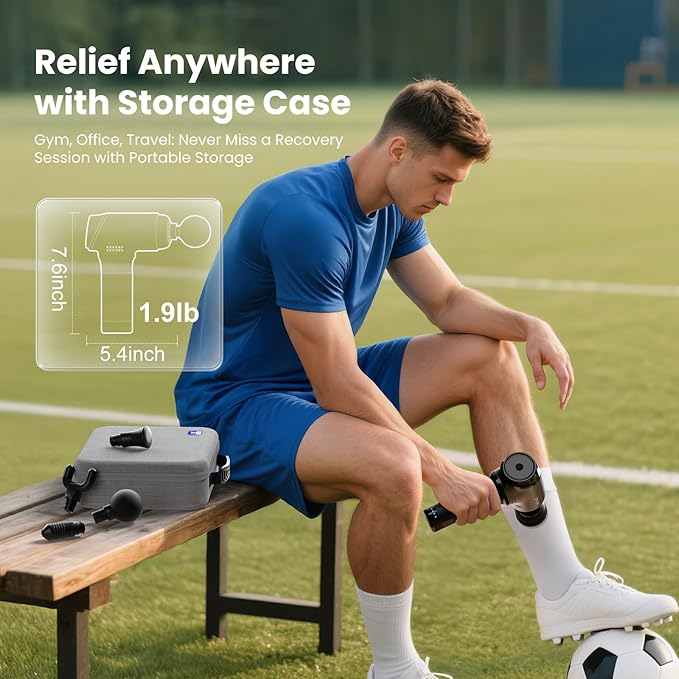 BOB AND BRAD T2 Massage Gun Deep Tissue Percussion Muscle Massage Gun for Back and Neck Upgraded 4000 mah Battery HSA Handheld Electric Back Massager for Athletes Pain Relief FSA Eligible
