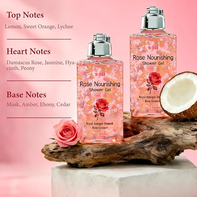 Rose Elixir Body Wash for Women - Gentle Moisturizing Shower Gel with Triple Rose Nourishing Cleanser 6.76 oz (2)