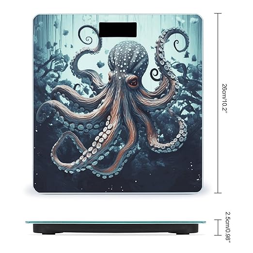 Cool Octopus Scale for Body Weight Accurate Digital Bathroom Scale Toughened Glass High Precision Scales Smart Weight Scales with Large LCD Backlight Display Weighing Machine